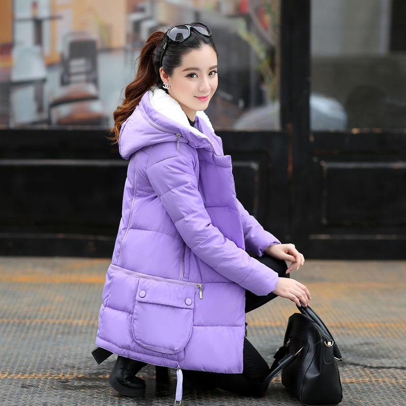 2015冬季新款棉衣女士中长款韩版羽绒棉服加厚棉衣连帽外套女装