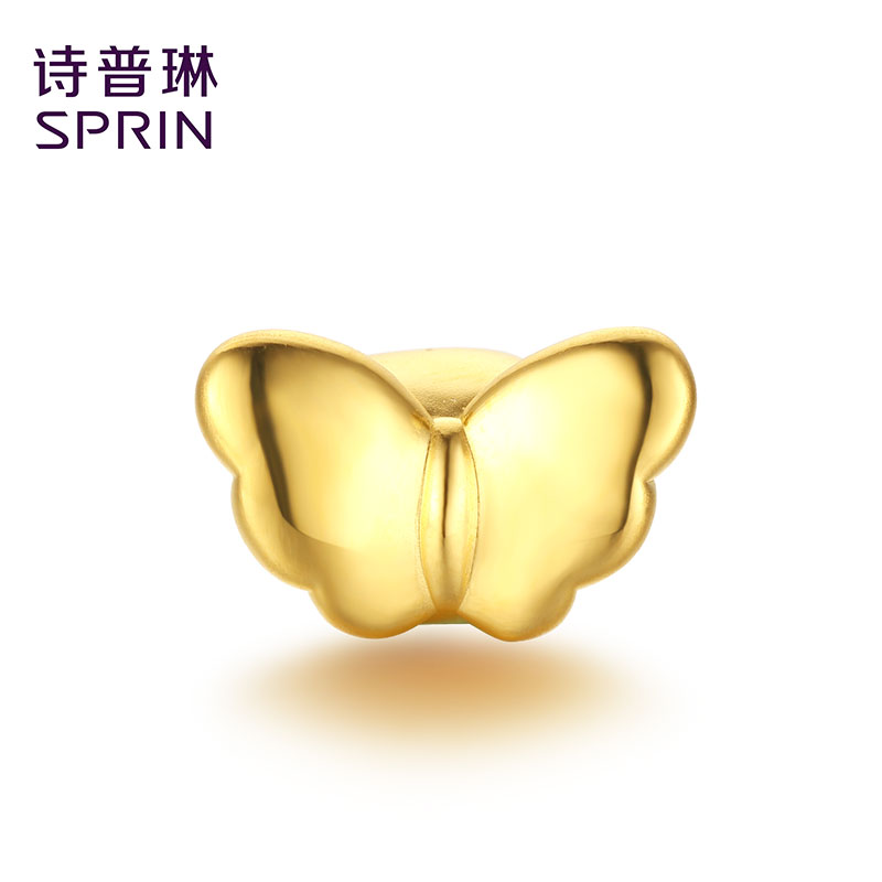 SPRIN/诗普琳珠宝黄金转运珠女款路路通翅膀3D硬足金珠子