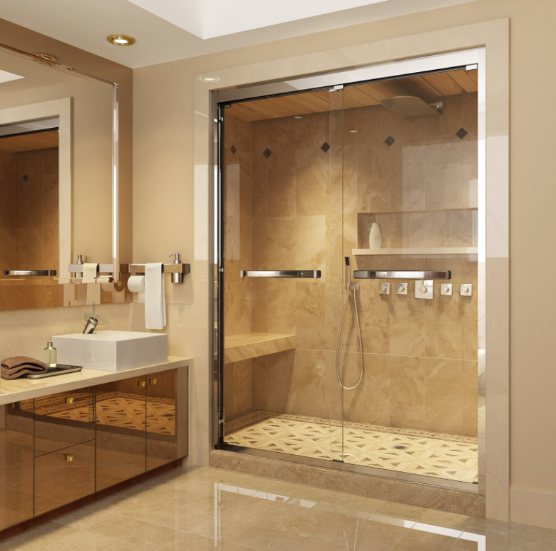 雅立淋浴房 定制淋浴房 304全不锈钢 全钢化玻璃 整体浴室 AD3700