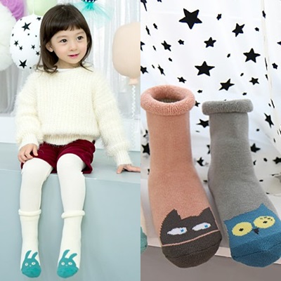 婴儿袜子纯棉6-12个月宝宝地板袜冬1-3岁儿童无骨防滑加厚毛圈袜