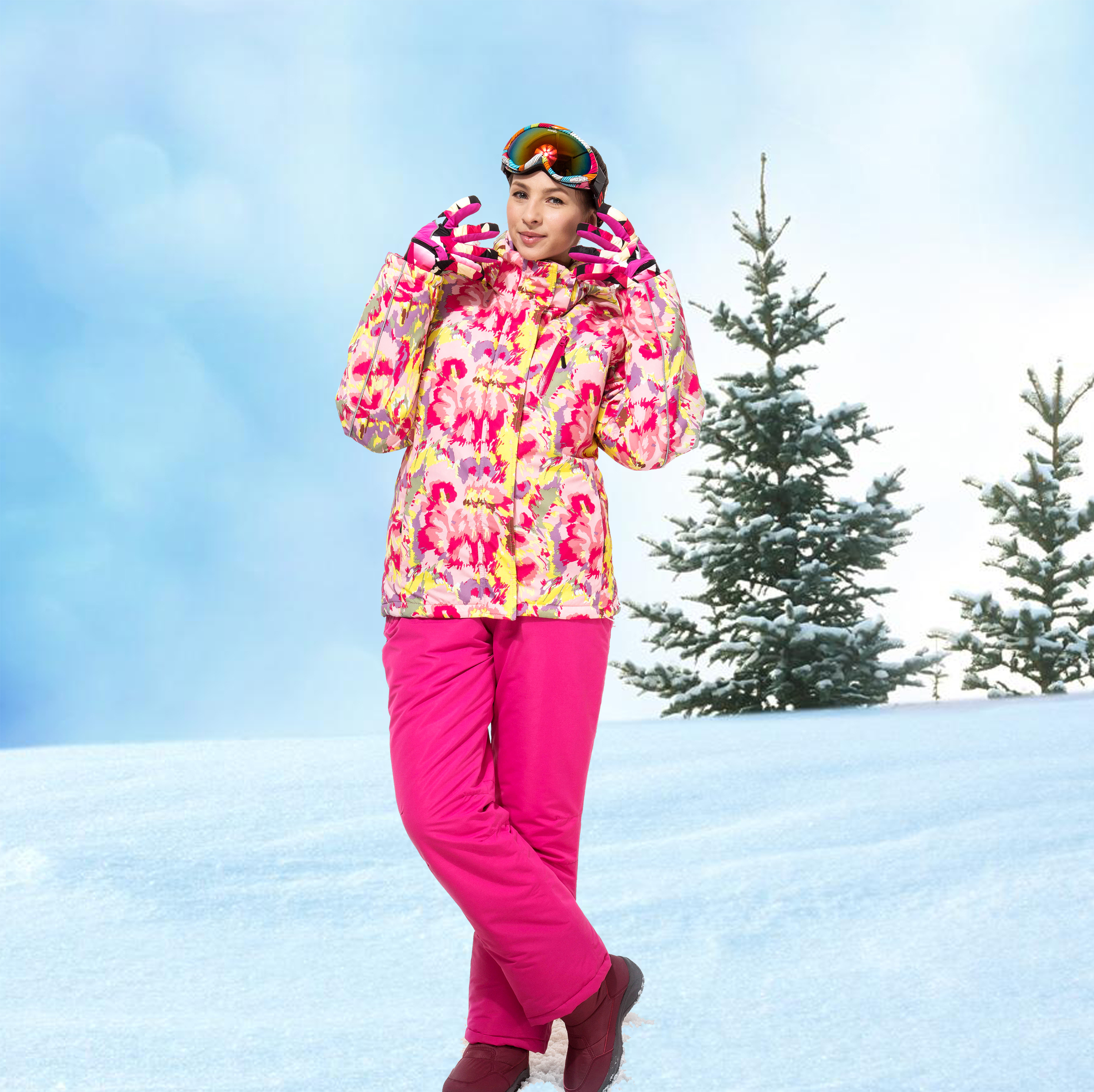 KHAKIL卡其隆高端防风防水男款滑雪服保暖加厚女成人滑雪亲子装