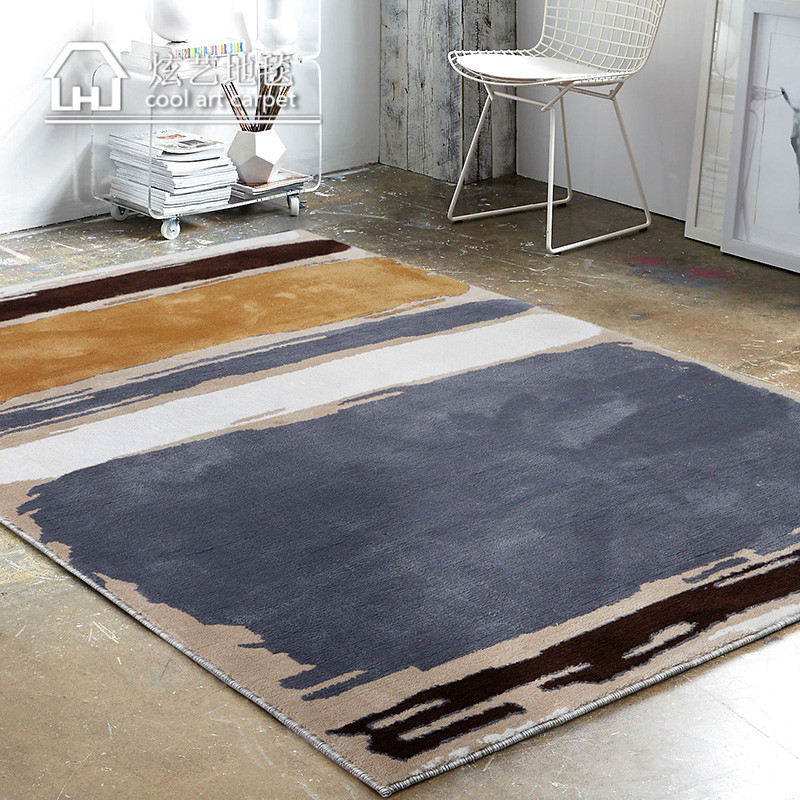 北欧地毯客厅茶几垫抽象图案艺术现代简约欧式沙发卧室床边毯新品