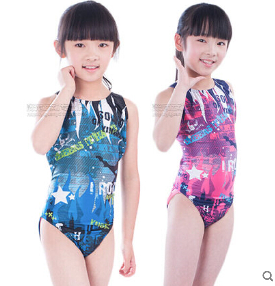 英发儿童泳衣 女孩大女童学生女孩款 连体专业游泳衣 安全不过敏