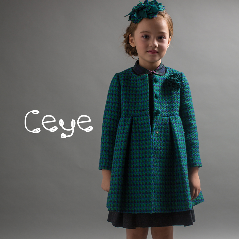【预售】ceye原创设计品牌 秋冬新品 欧美风粗纺格呢绒大衣 成