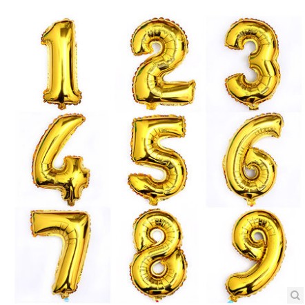 16寸金色字母加厚铝膜数字母婚房布置生日快乐派对结婚礼用品气球
