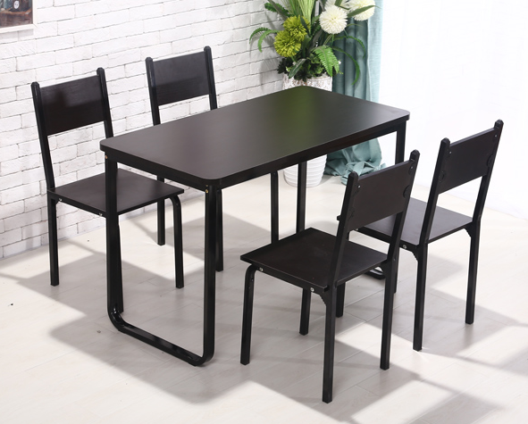 简易餐桌+餐椅组合圆角快餐桌小吃家用小户型一桌四椅六椅