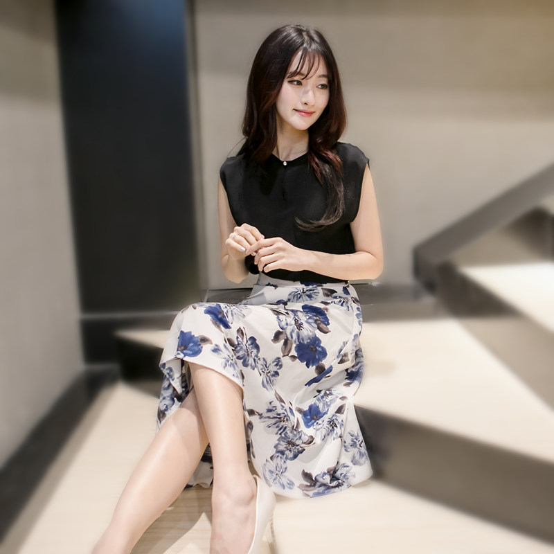 2015重磅真丝连衣裙女夏季韩版修身两件套桑蚕丝套装裙子夏中裙仙