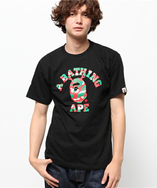 【正品代购】BAPE X MAS COLLEGE TEE圣诞限定猿人头T恤