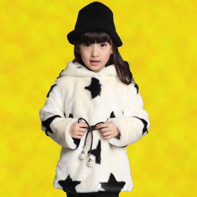 童装女童冬装外套2015新款韩版儿童皮草 6-9岁中大童休闲外套潮款
