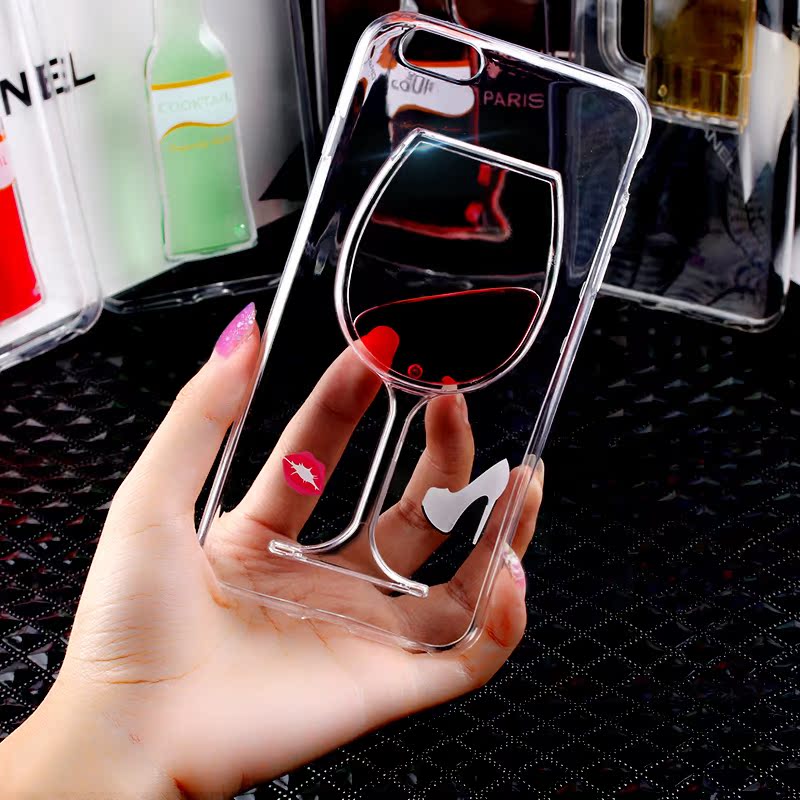 NCU高脚红酒杯iphone6plus手机壳苹果6plus保护套个性5.5寸日韩潮