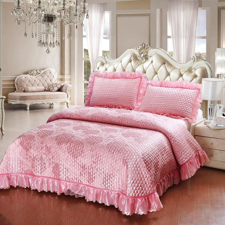 新款欧式提花绗缝床盖三件套欧式特价床套家纺绗缝夹棉床罩特价