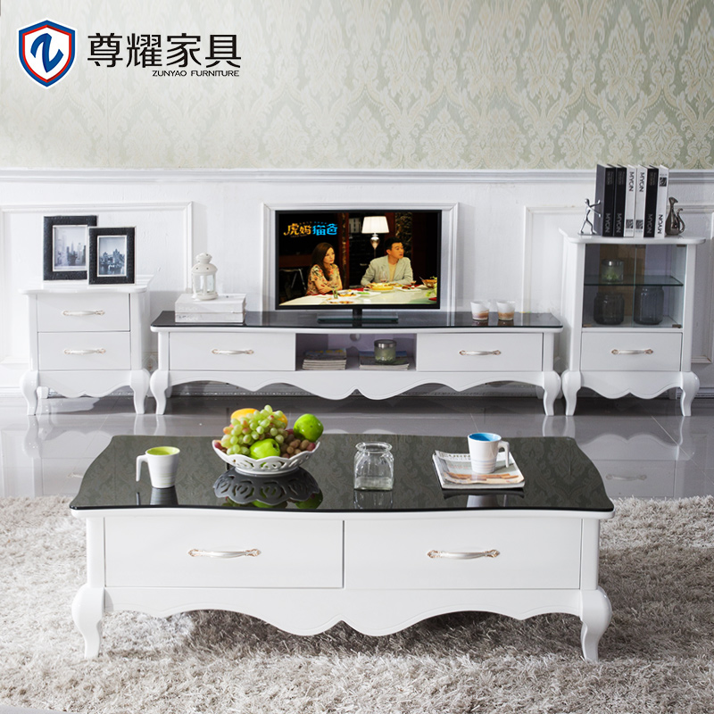 尊耀欧式茶几电视柜组合套餐  欧式电视柜组合欧式家具简欧电视柜