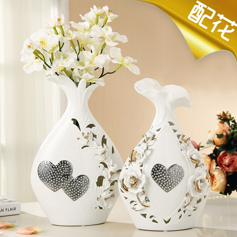 欧式陶瓷花瓶摆件简约现代插花花器客厅电视柜餐桌家居装饰工艺品