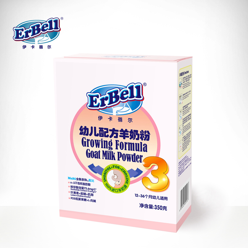 ErBell伊卡蓓尔 幼儿配方羊奶粉3段 进口婴儿羊乳粉三段 盒装350g