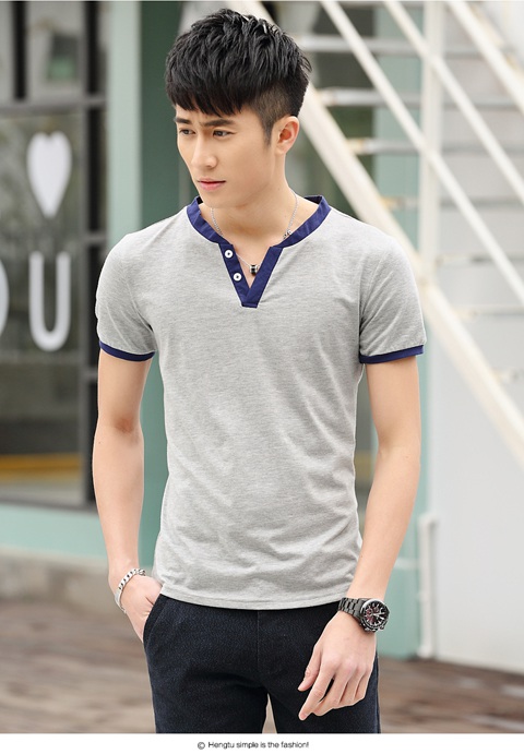 2015青少年韩版印花短袖T恤圆领男士夏季纯棉上衣服修身大码半袖