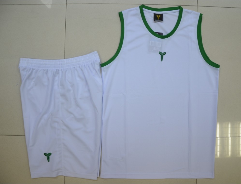 夏季男士科比篮球服套装 男球衣比赛训练服运动服定制印号白