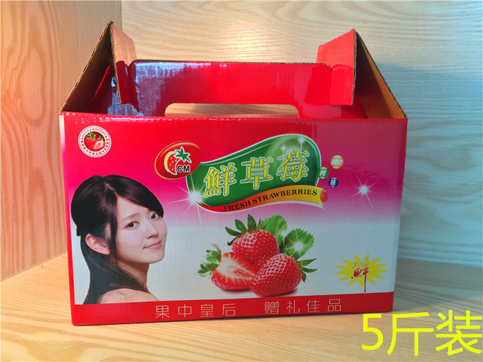 手提草莓纸盒 5斤装草莓包装盒 礼品盒草莓纸箱 草莓盒批发Z510