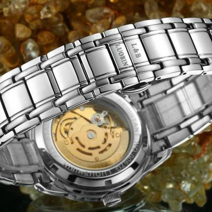 瑞士时尚专柜正品手表男机械表镂空商务防水夜光双日历时装腕表