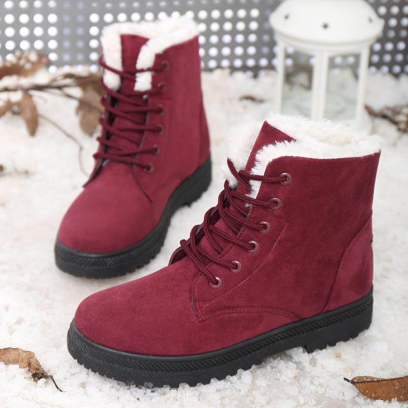 冬季韩版女靴加绒中筒雪地靴短靴子平底学生女鞋圆头加厚保暖棉鞋