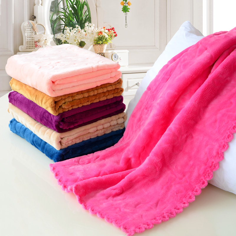 合雨珊瑚绒枕巾秋冬季双面加厚保暖透气枕头巾情侣法莱绒枕巾1条