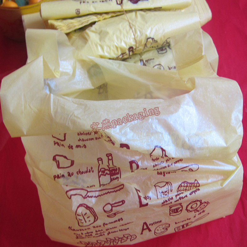 批发大号小号米黄出口超市袋 背心袋 塑料袋 购物袋 手提袋马甲袋