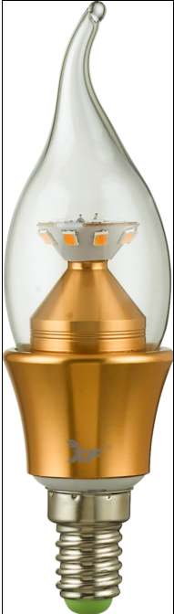 热销6W蜡烛灯尖泡 led蜡烛灯 纯铝高透光度 水晶灯专用批发