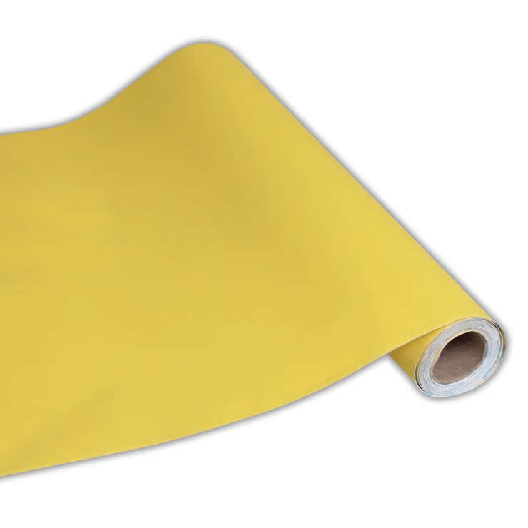 自粘墙纸 单色壁纸 绒面贴 纯色壁纸 撕开直接贴 黄色