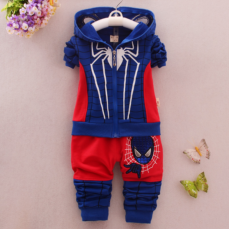 男童春装套装2016新款蜘蛛侠婴儿童装春秋款儿童两件套运动衣服潮