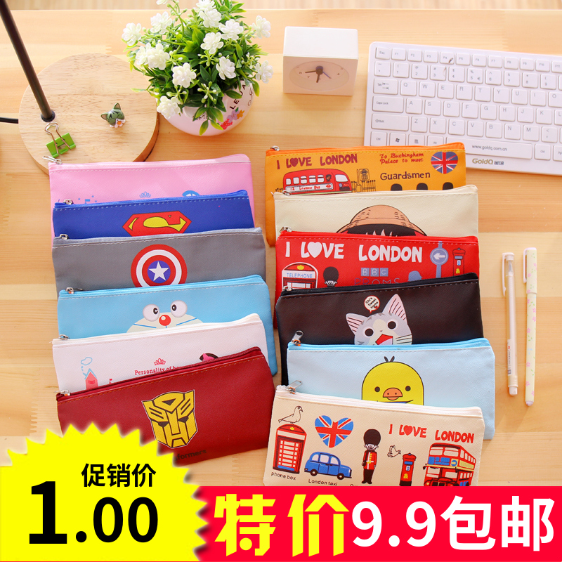 学生笔袋 文具袋 帆布笔袋 韩国文具批发卡通笔盒幼儿园学生礼物