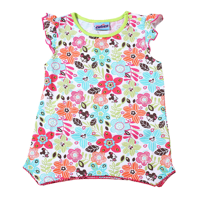 丽婴房迪士尼2014新款女宝宝纯棉短袖T恤女童夏装婴儿短袖上衣
