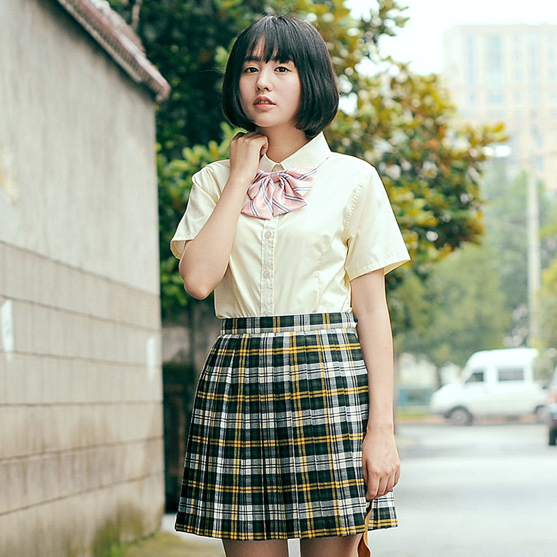 日系日本衬衫日韩英伦学院派女生JK制服短袖衬衫初中高中学生衬衣