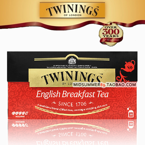 英国原装TWININGS(川宁)茶-英式早餐红茶(25片)