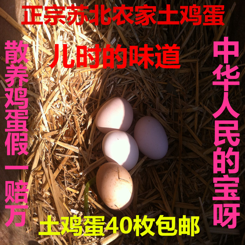 正宗苏北农家土鸡蛋40枚杂粮散养新鲜草鸡蛋农家鸡蛋孕妇月子蛋