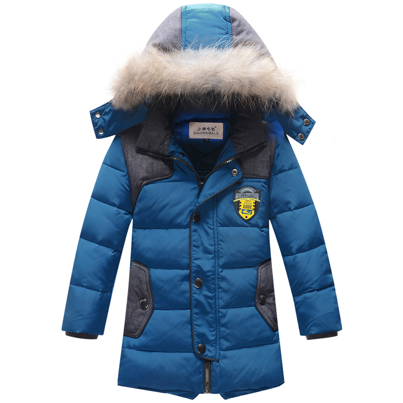 2015新款秋冬季童装儿童羽绒服男童中长款休闲韩版中大童加厚外套