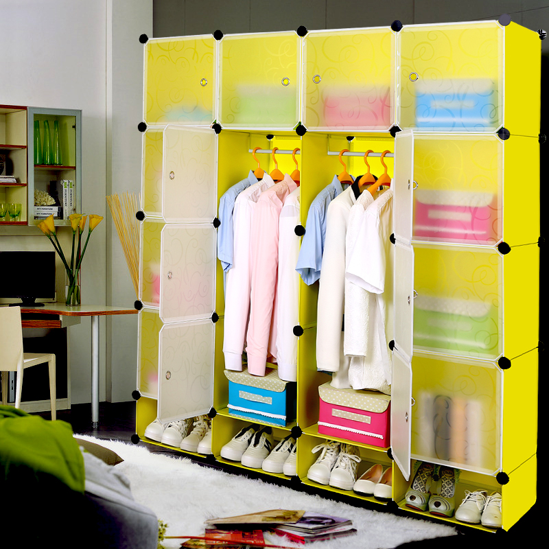 贝多拉简易衣柜布艺折叠组装钢架加固收纳柜现代创意双人塑料柜子