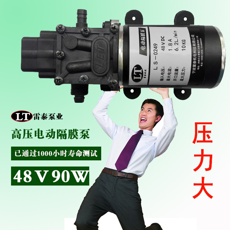 雷泰电动隔膜泵 微型小水泵高压打农药泵 智能型回流型48v喷雾器