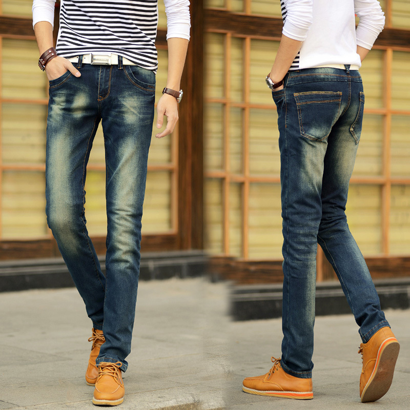 新款男士牛仔裤小脚 韩版修身潮男式弹力长裤铅笔裤分销代理YH305
