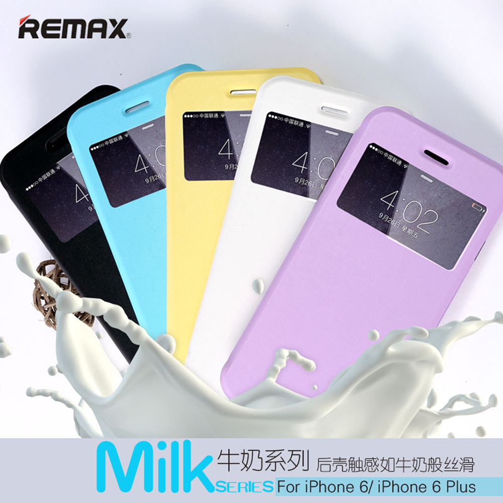 Remax 牛奶系列 iphone6 保护套 苹果6手机壳套超薄视窗皮套