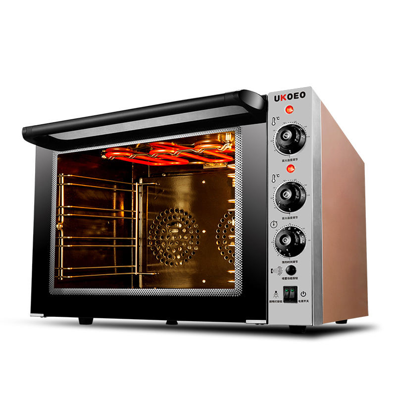 UKOEO D6040家用德国双热风循环四层烘焙同烤搪瓷内胆商用电烤箱