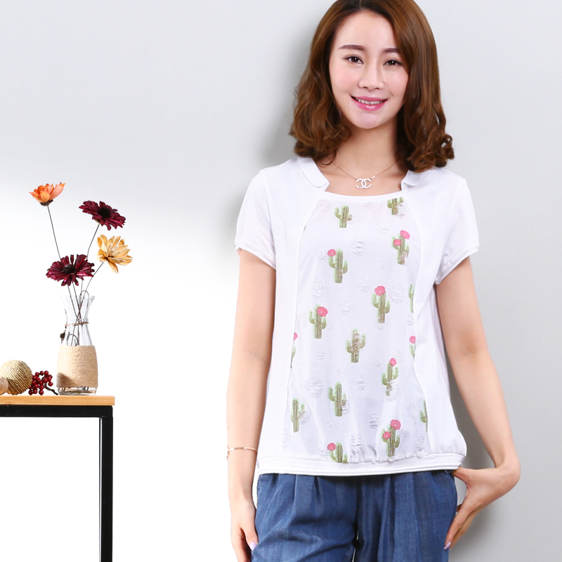 2015夏天新款韩版夏装上衣服气质小款小衫短装棉布潮女式T恤4132