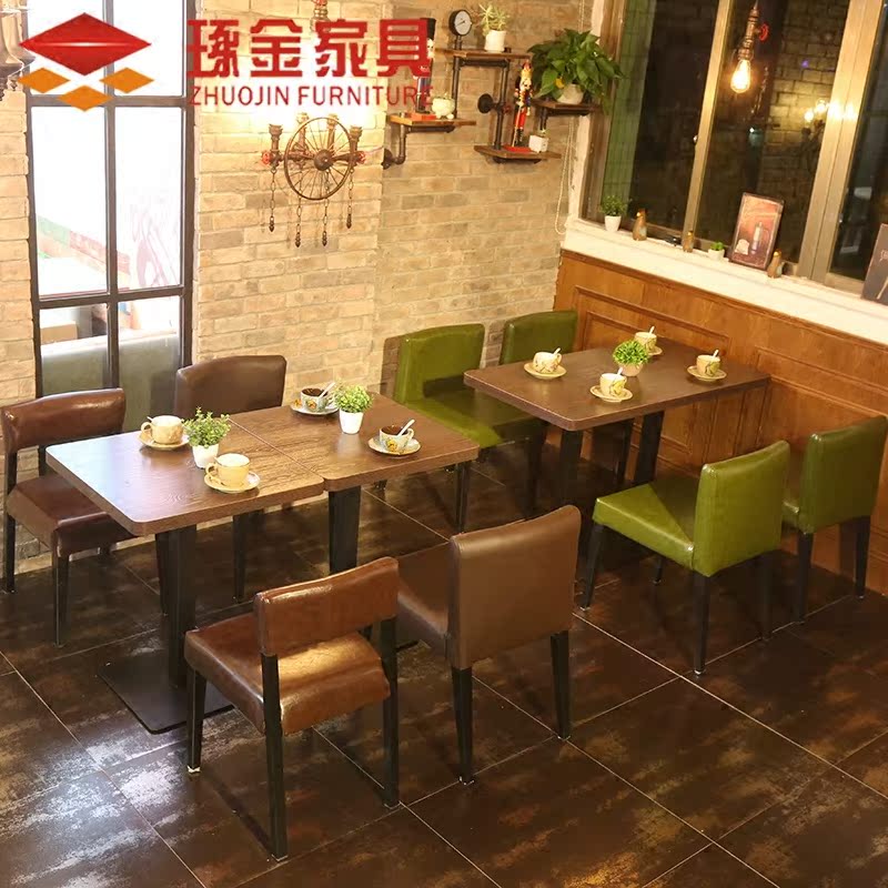 咖啡厅餐饮桌椅 甜品店 奶茶店 小吃店 饭店餐桌 西餐厅桌椅组合