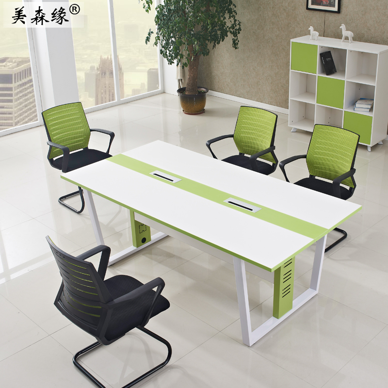 办公家具 简约环保烤漆钢架会议桌 简约时尚条形桌办公桌洽谈桌