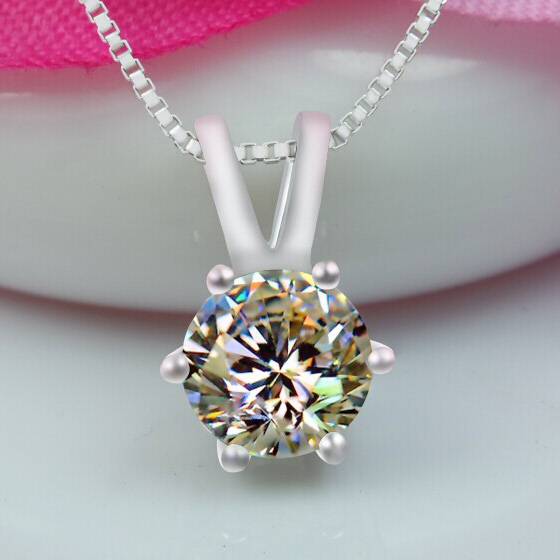 超闪仿真钻石吊坠 简单女短款锁骨项链韩版时尚夸张珠宝饰品