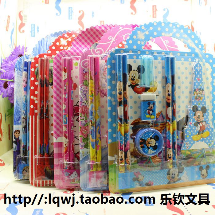 迪士尼学生文具套装 可爱卡通儿童文具礼盒 10件套文具大礼包批发