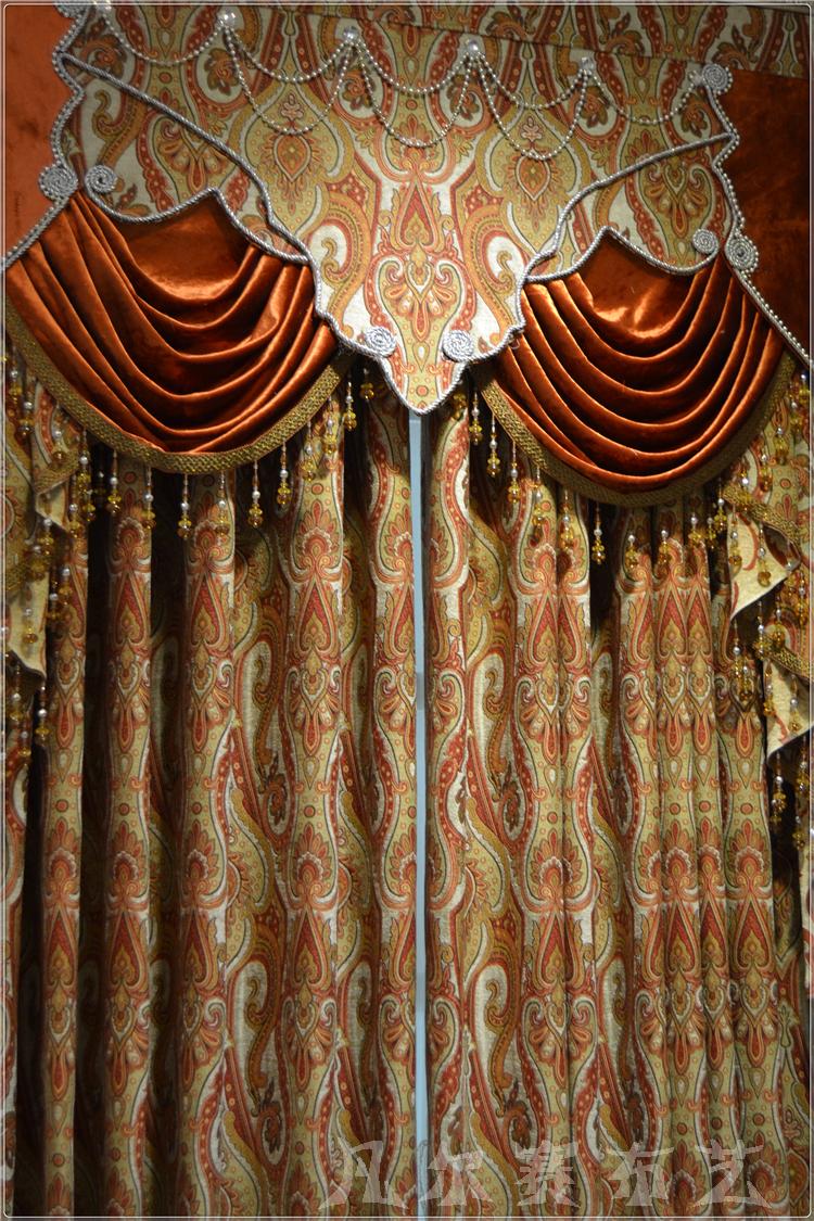 新款雪尼尔高档提花欧美式窗帘 客厅卧室豪华大气全遮光定制窗帘