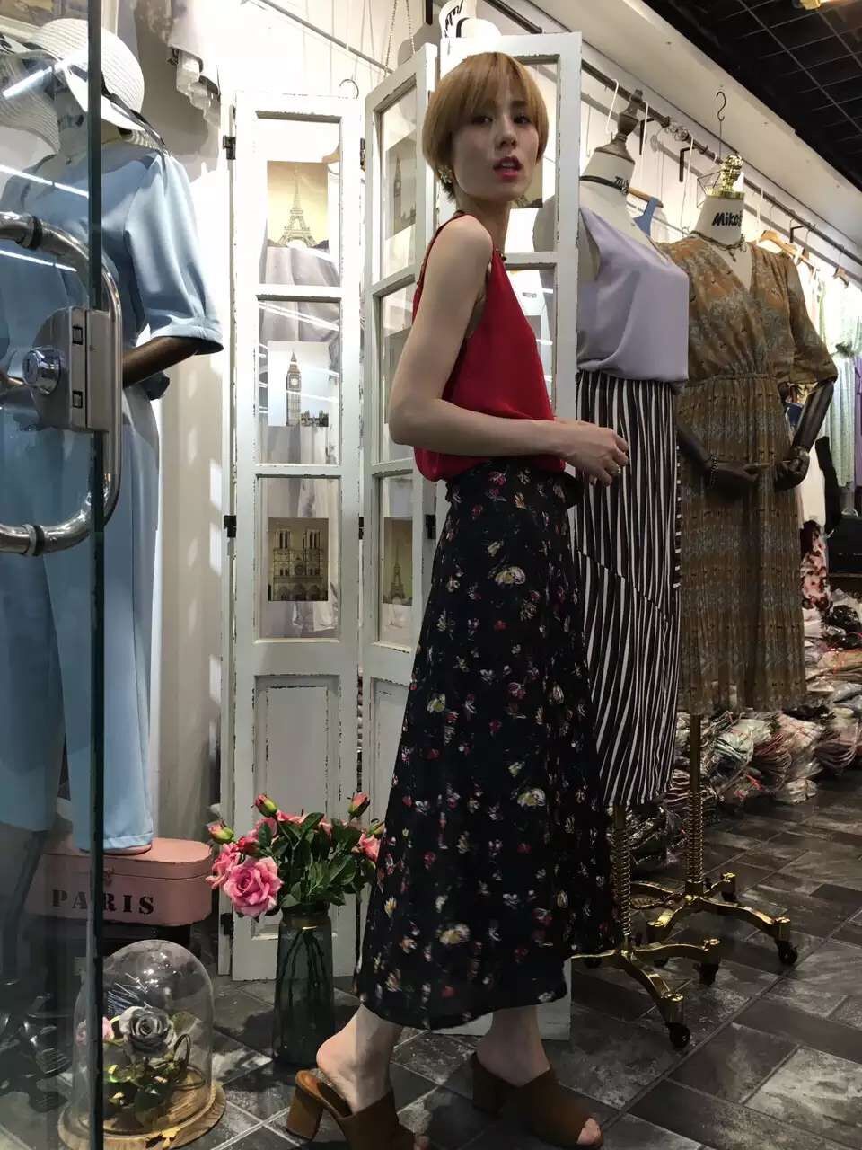 2016新款韩国MIKO和风一片裙女裙度假风韩版仙女女神半身长裙