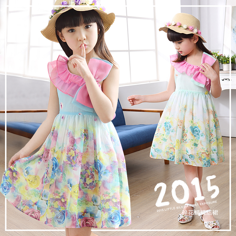 女童碎花连衣裙中大儿童夏季韩版套装3-12岁宝宝女孩儿童公主裙子