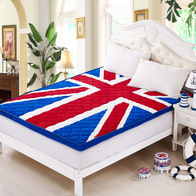 英伦风榻榻米床垫 单双人珊瑚绒加厚床垫 1.5/1.8米床垫子 特价
