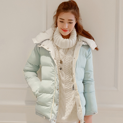 2015冬装韩版羽绒棉服连帽学院风外套修身显瘦百搭加厚学生棉衣女