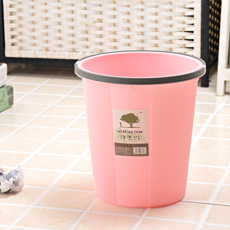 5827厨房家用塑料垃圾桶创意镂空卫生间垃圾桶手提带压边压环纸篓